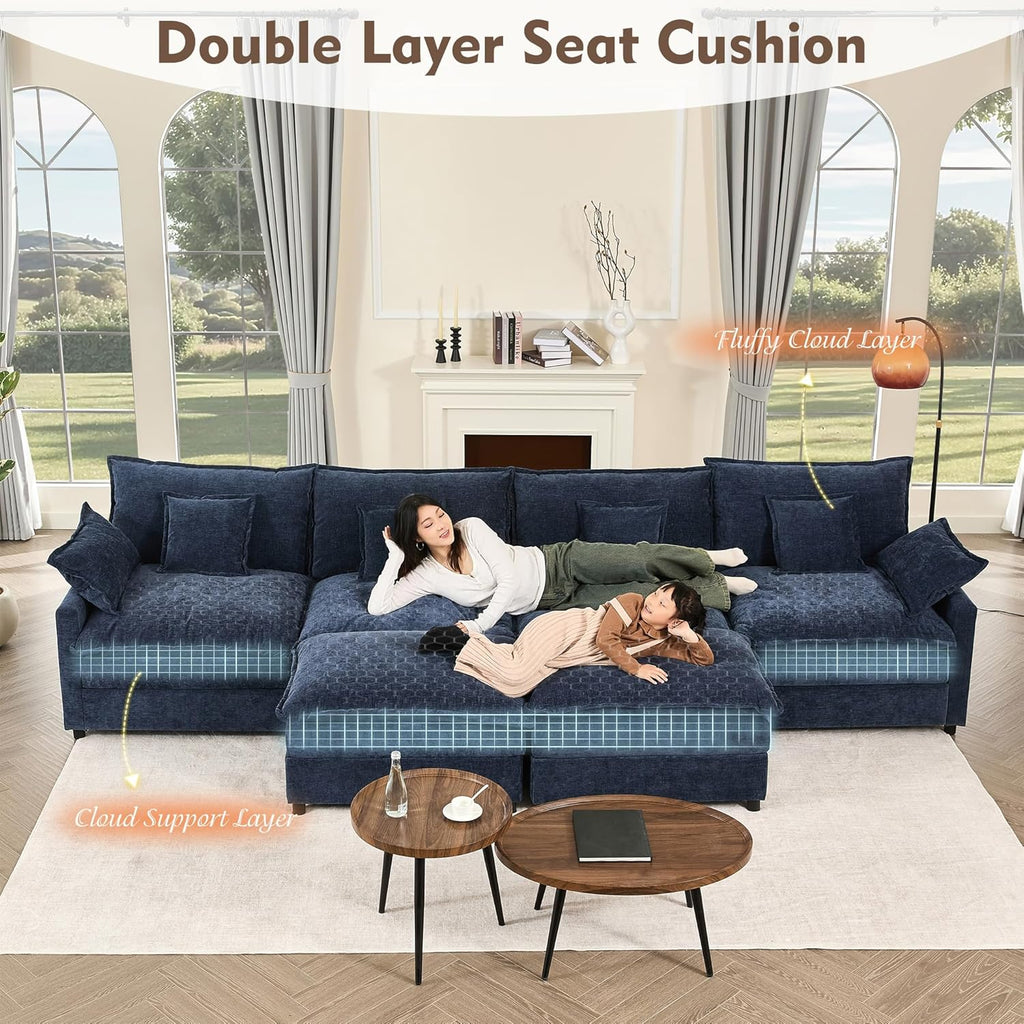 108" U-shaped sofa modular sofa Comfortable cloud sofa