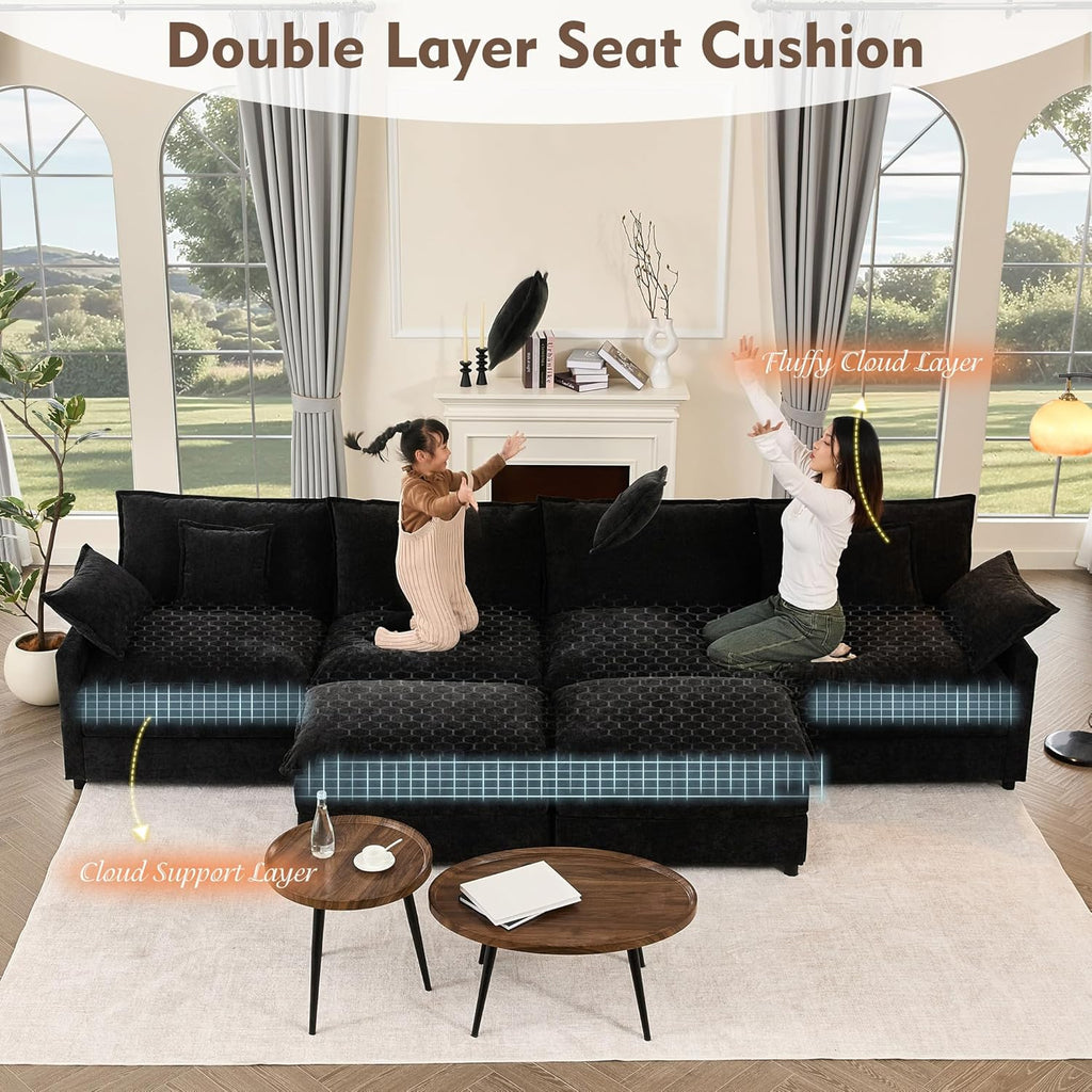 108" U-shaped sofa modular sofa Comfortable cloud sofa