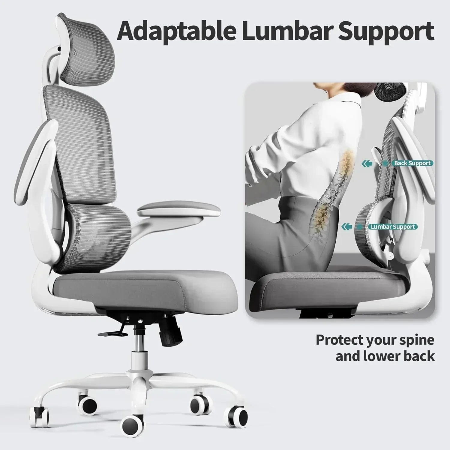 TRALT Office Chair Ergonomic Desk Chair 330 lbs Home Gaming Chair with Wheels