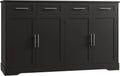 HOSTACK 60" Large Buffet Sideboard with Storage 36" Tall Kitchen Buffet Storage Cabinet 4 Drawer