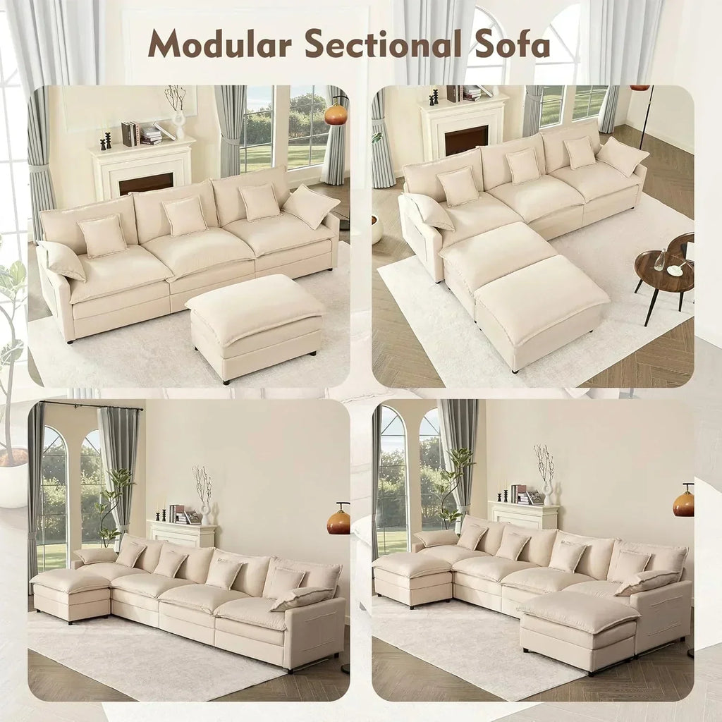 108" U-shaped sofa modular sofa Comfortable cloud sofa