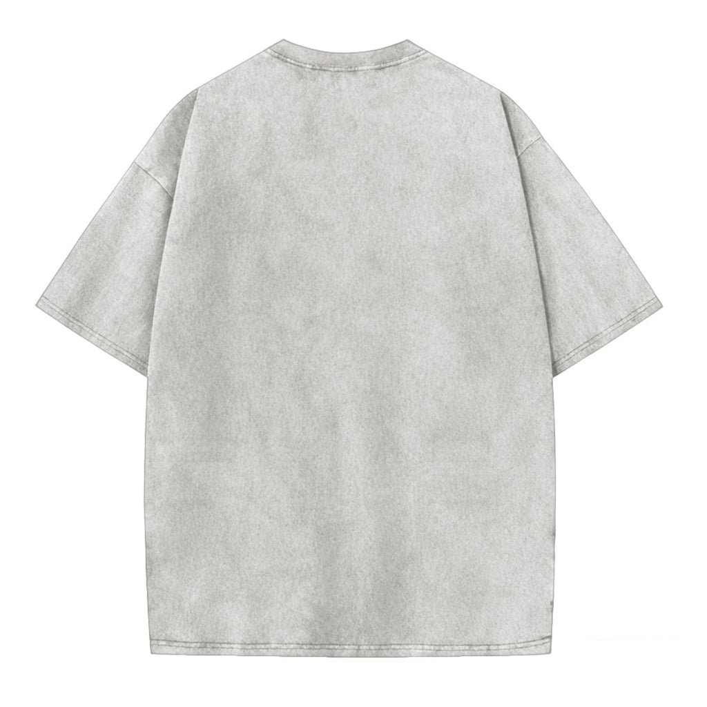 Tired and World-Weary Frog Print Washed T-shirt
